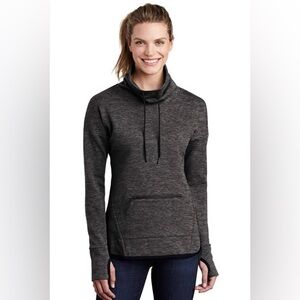 Champion Activewear Charcoal Gray Cowl Neck Drawstring Sweater Pullover Size S